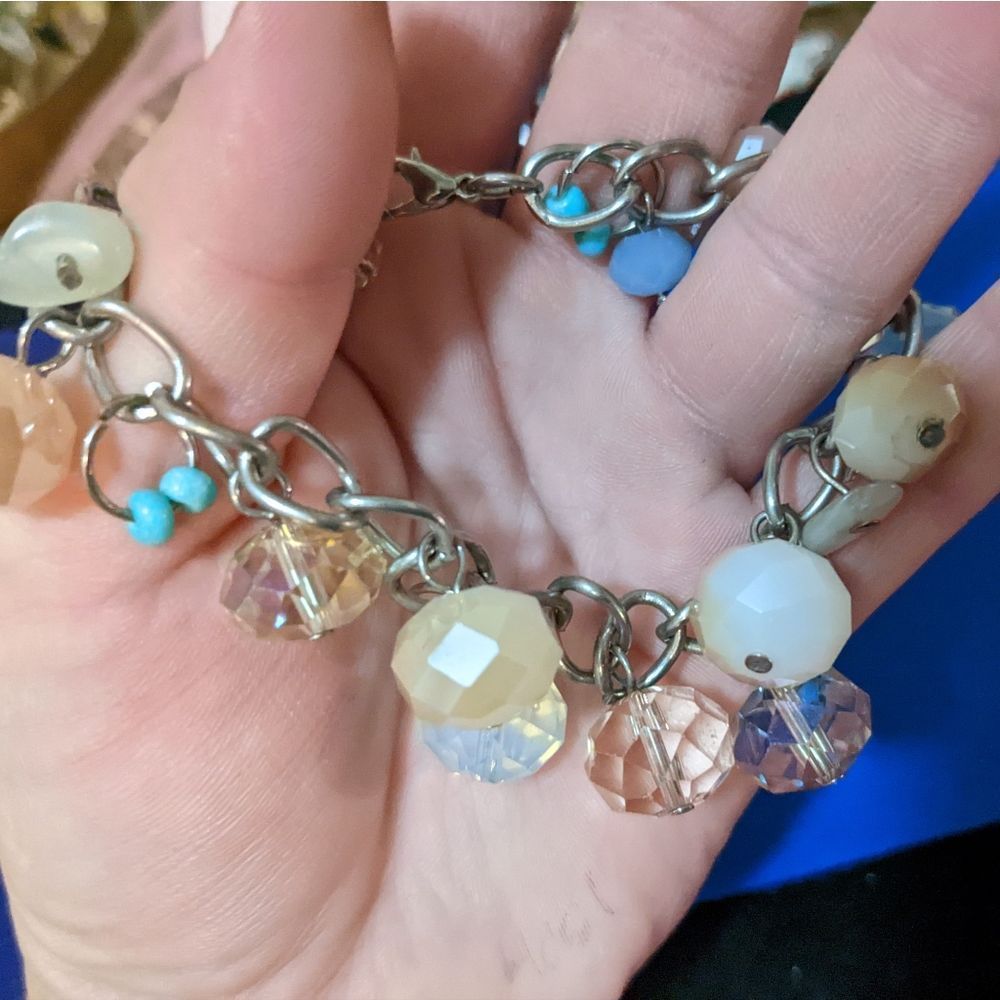Swarovski glass beaded charm bracelet